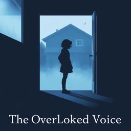 A silhouette of a teenage girl standing alone, possibly in the corner of a room or outside a house, capturing the essence of loneliness and alienation