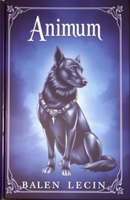 A captivating book cover titled "Animum", featuring a striking illustration of a black dog as the central image