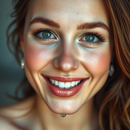 A stunning close-up of a woman's face, elegantly adorned with shimmering makeup