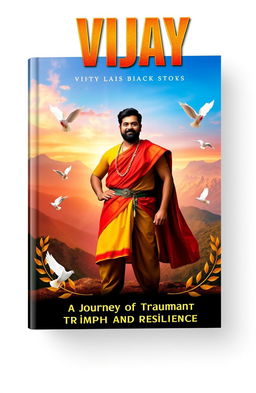 A captivating book cover design for a story titled 'Vijay'
