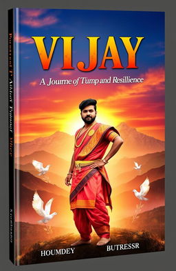 A captivating book cover design for a story titled 'Vijay'