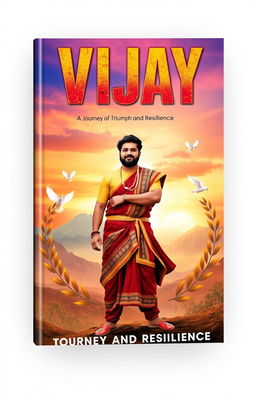 A captivating book cover design for a story titled 'Vijay'
