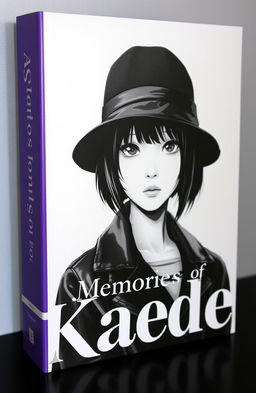 A modern portrait of a Japanese girl wearing a stylish hat and a black leather jacket