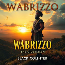 A striking book cover featuring a fictional character named Wabrizzo, depicted as a powerful and charismatic black colonizer
