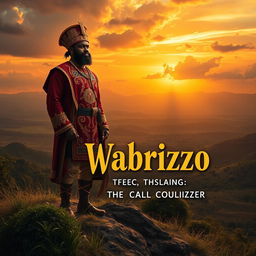 A striking book cover featuring a fictional character named Wabrizzo, depicted as a powerful and charismatic black colonizer