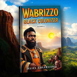 A striking book cover design for a fictional novel titled 'Wabrizzo the Black Colonizer'