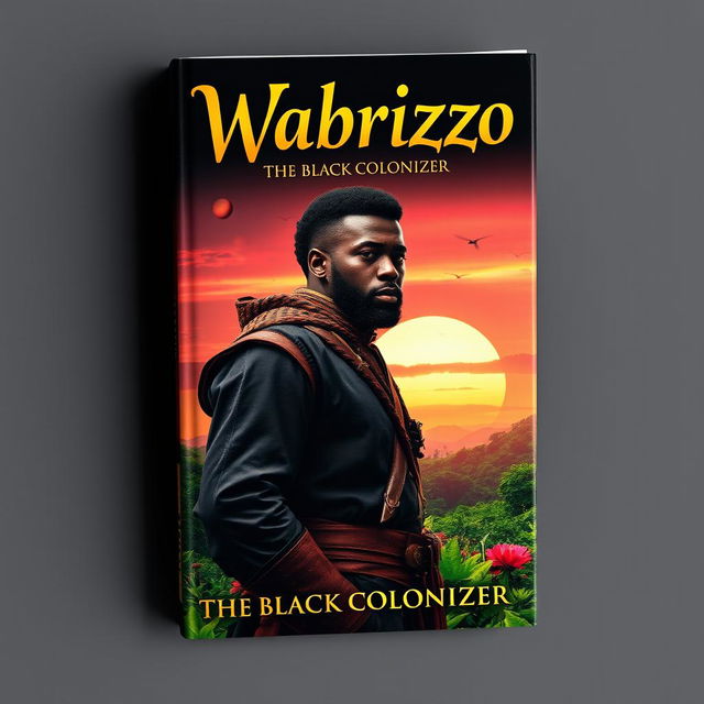 A captivating book cover design for a fictional story titled 'Wabrizzo: The Black Colonizer'