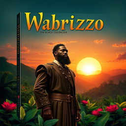 A captivating book cover design for a fictional story titled 'Wabrizzo: The Black Colonizer'