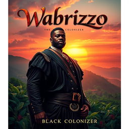 A captivating book cover design for a fictional story titled 'Wabrizzo: The Black Colonizer'