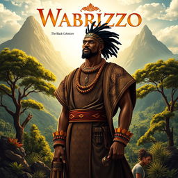 A captivating cover design for a fictional book titled 'Wabrizzo the Black Colonizer'