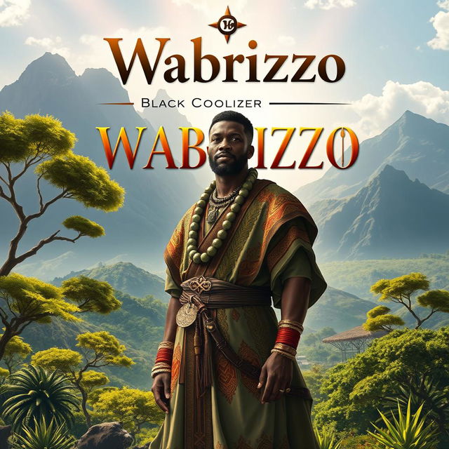 A captivating cover design for a fictional book titled 'Wabrizzo the Black Colonizer'