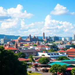 A scenic view of Mojokerto city, featuring its beautiful blend of traditional and modern architecture