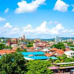 A scenic view of Mojokerto city, featuring its beautiful blend of traditional and modern architecture
