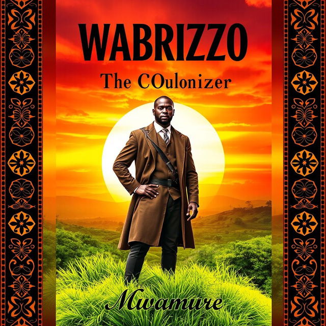 A striking book cover design for 'Wabrizzo the Black Colonizer' by Mwamure