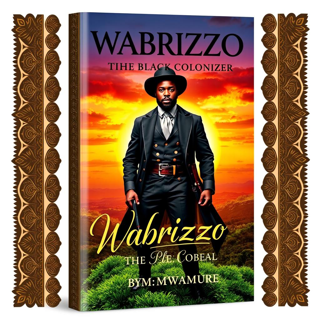 A striking book cover design for 'Wabrizzo the Black Colonizer' by Mwamure