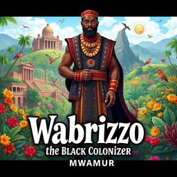 An imaginative book cover design for a fictional novel titled 'Wabrizzo the Black Colonizer' by Mwamure