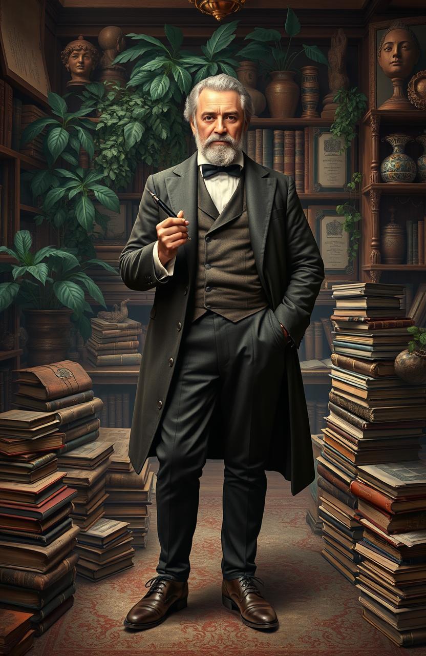 A imaginative representation depicting Wabrizzo, an author known for his colonial themes