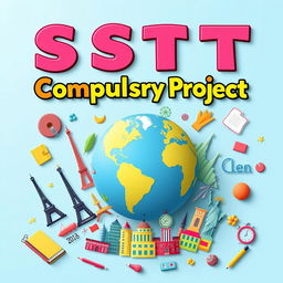 A visually striking cover page design for an SST (Social Studies Teamwork) compulsory project