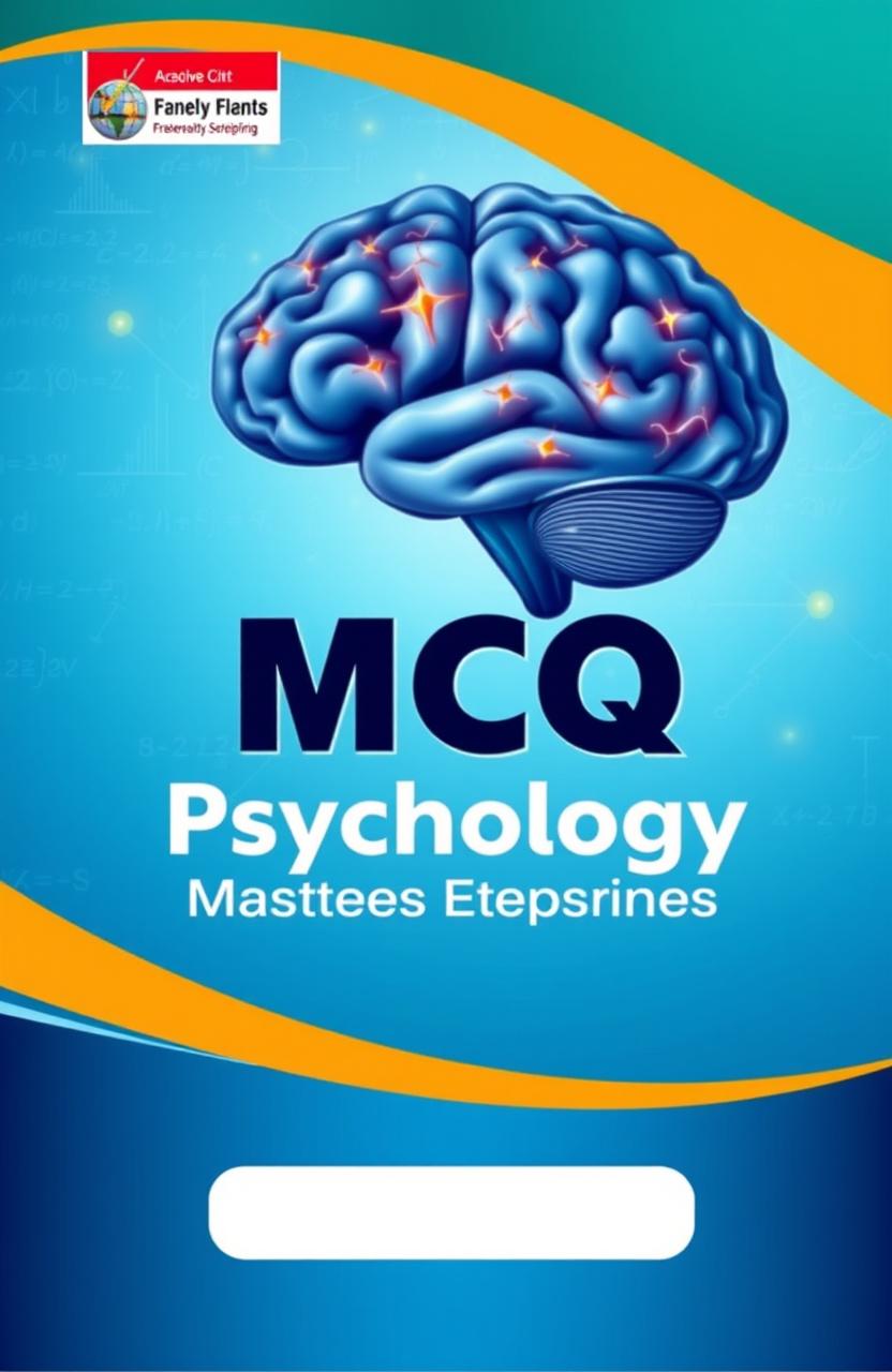 A visually appealing cover design for a Multiple Choice Question (MCQ) book specifically tailored for psychology master's entrance exams