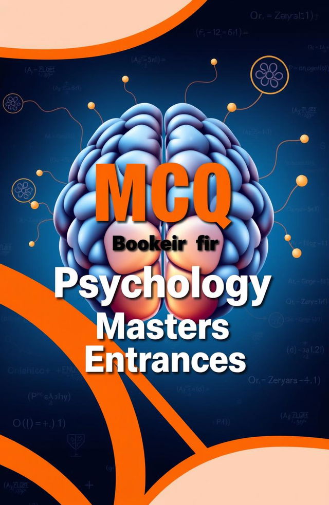 A visually appealing cover design for a Multiple Choice Question (MCQ) book specifically tailored for psychology master's entrance exams