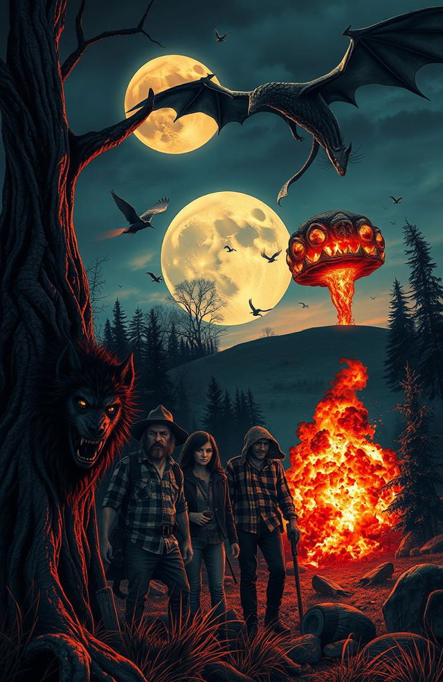 A horror-themed collection cover featuring a dramatic, dark landscape at twilight