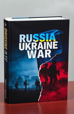 A captivating book cover design featuring the theme of the Russia-Ukraine war