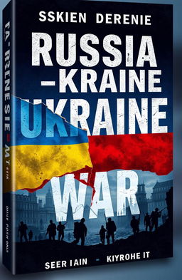 A captivating book cover design featuring the theme of the Russia-Ukraine war