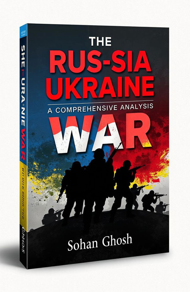 A detailed and engaging book cover design for a book titled 'The Russia-Ukraine War: A Comprehensive Analysis' by Sohan Ghosh