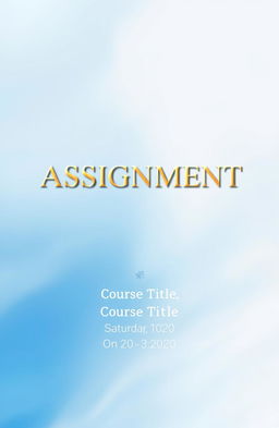 A visually striking cover page for an academic assignment, featuring an elegant design and bold typography