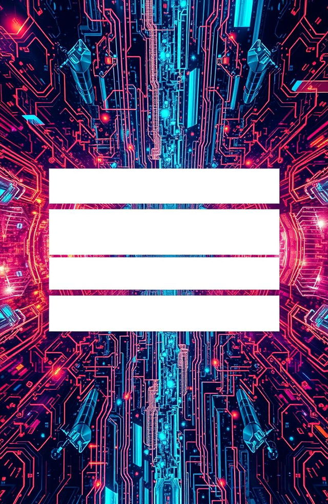 A striking cover page featuring an abstract AI-generated background, showcasing a blend of futuristic elements and vibrant colors that evoke a sense of advanced technology