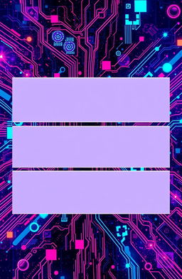 A striking cover page featuring an abstract AI-generated background, showcasing a blend of futuristic elements and vibrant colors that evoke a sense of advanced technology