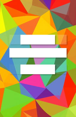 A cover page design featuring a vibrant geometric background composed of colorful shapes like triangles, circles, and hexagons layered intricately to create depth and visual interest