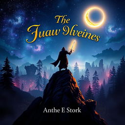 A visually striking and captivating book cover design featuring a majestic fantasy landscape