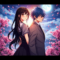 A captivating scene from the spy fiction novel 'Philtre of Fate', portraying the romantic tension between Takashi and Suiren