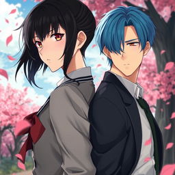 An evocative scene from the spy fiction novel 'Philtre of Fate', depicting the romantic connection between Takashi and Suiren