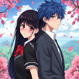 An evocative scene from the spy fiction novel 'Philtre of Fate', depicting the romantic connection between Takashi and Suiren