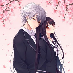 An enchanting illustration inspired by the spy fiction novel 'Philtre of Fate', capturing the romantic essence between Takashi and Suiren
