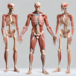 A full body anatomy illustration portraying the unique plastination method pioneered by Dr. Gunther von Hagens.