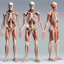 A full body anatomy illustration portraying the unique plastination method pioneered by Dr. Gunther von Hagens.