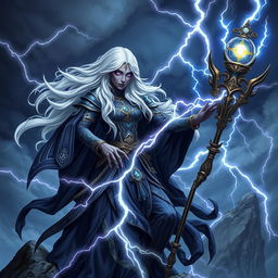 A powerful sorceress from the drow race, commanding the forces of thunder magic
