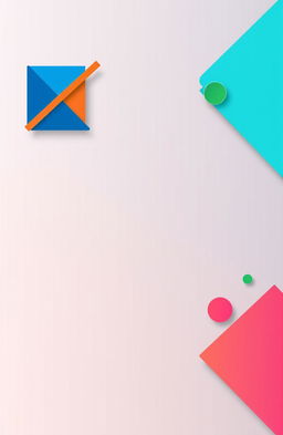 A stunning cover page design featuring bold and colorful geometric shapes strategically placed at each corner