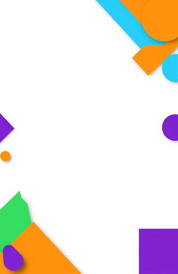 A stunning cover page design featuring bold and colorful geometric shapes strategically placed at each corner