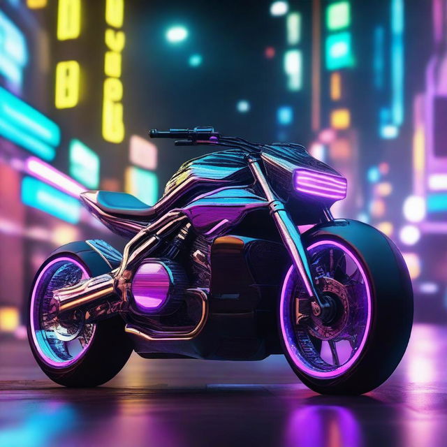 Generate an image of a breathtaking Cyberpunk motorcycle