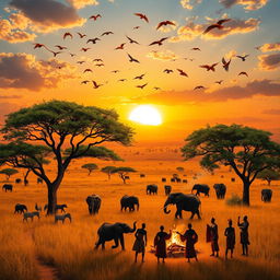 A vibrant, picturesque landscape of Africa showcasing its stunning biodiversity and rich culture
