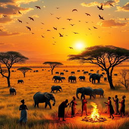 A vibrant, picturesque landscape of Africa showcasing its stunning biodiversity and rich culture