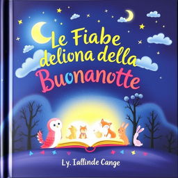 A charming book cover for children titled 'Le Fiabe della Buonanotte'