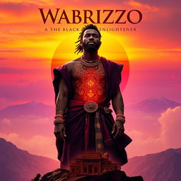 A captivating book cover for 'Wabrizzo: The Black Enlightener' featuring the title prominently at the top in bold, elegant typography