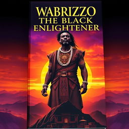 A captivating book cover for 'Wabrizzo: The Black Enlightener' featuring the title prominently at the top in bold, elegant typography