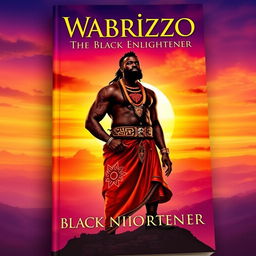 A captivating book cover for 'Wabrizzo: The Black Enlightener' featuring the title prominently at the top in bold, elegant typography