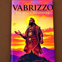 A captivating book cover for 'Wabrizzo: The Black Enlightener' featuring the title prominently at the top in bold, elegant typography